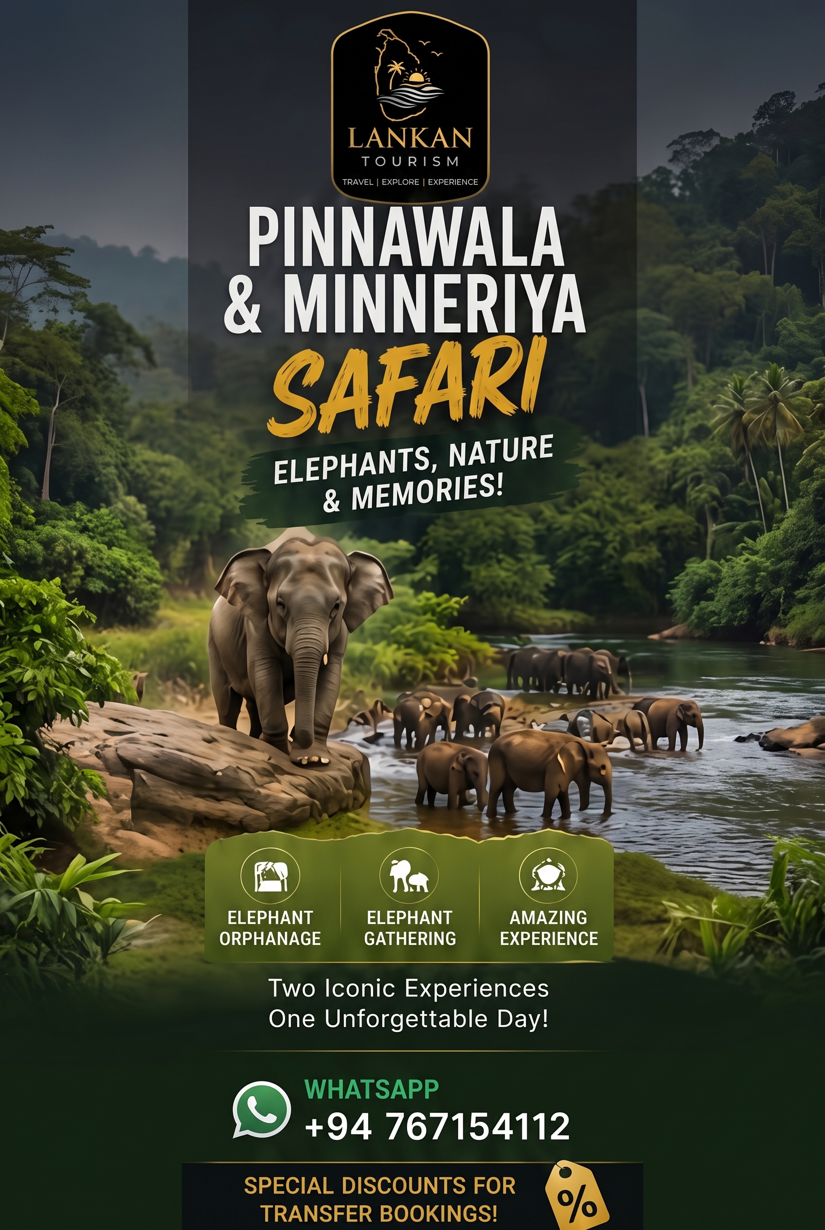 Pinnawala & Minneriya Safari